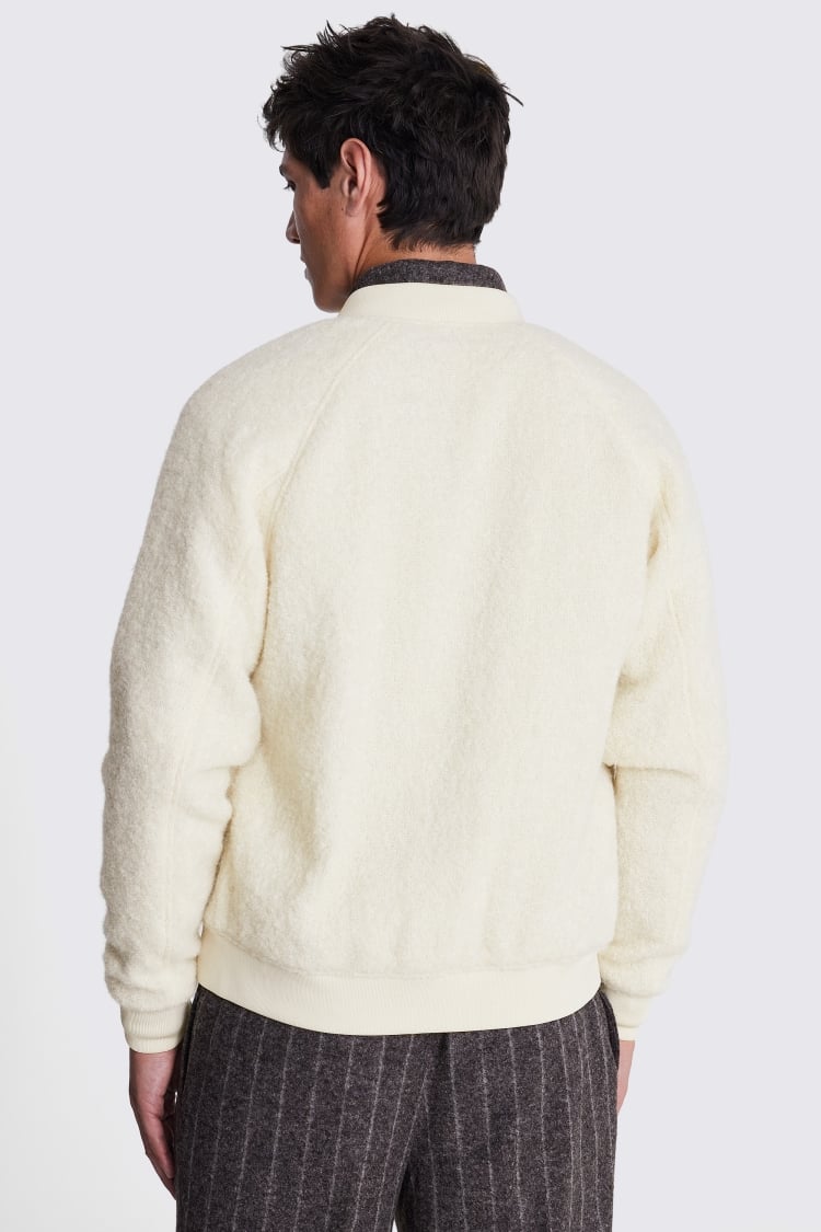 Winter White Bouclé Zip Jacket